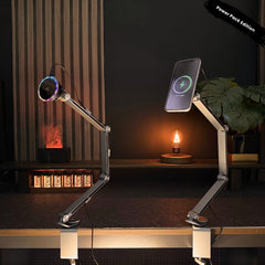 SuperGrip Desk Mount holding charging a phone by its wireless charger mount | Cyber Vintage