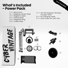 SuperGrip Desk Mount showing what is included in the Power Pack | Cyber Vintage