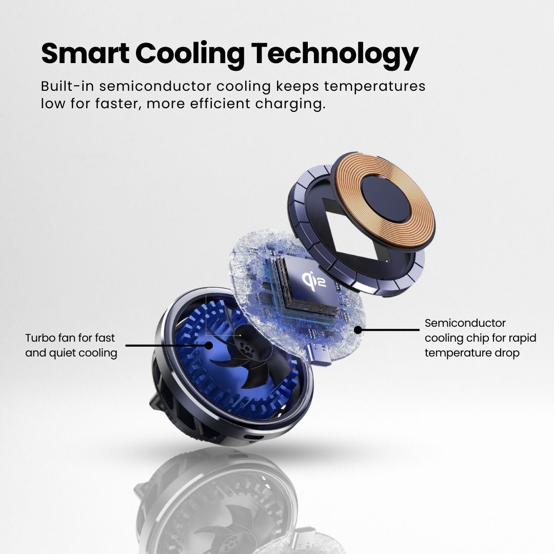 SuperGrip Wireless MagCharge showing its smart cooling technology | Cyber Vintage