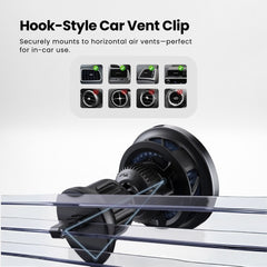 SuperGrip Wireless MagCharge showing its Hook-Style Car Vent Clip | Cyber Vintage