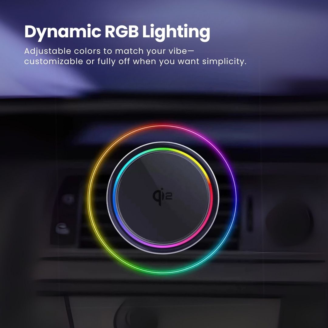 SuperGrip Wireless MagCharge showing its Dynamic RGB Lighting | Cyber Vintage