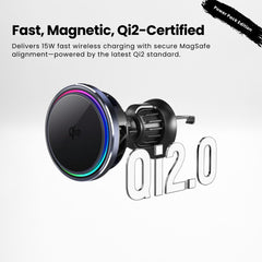 SuperGrip Desk Mount showing its Qi2 certified magnetic wireless charger | Cyber Vintage