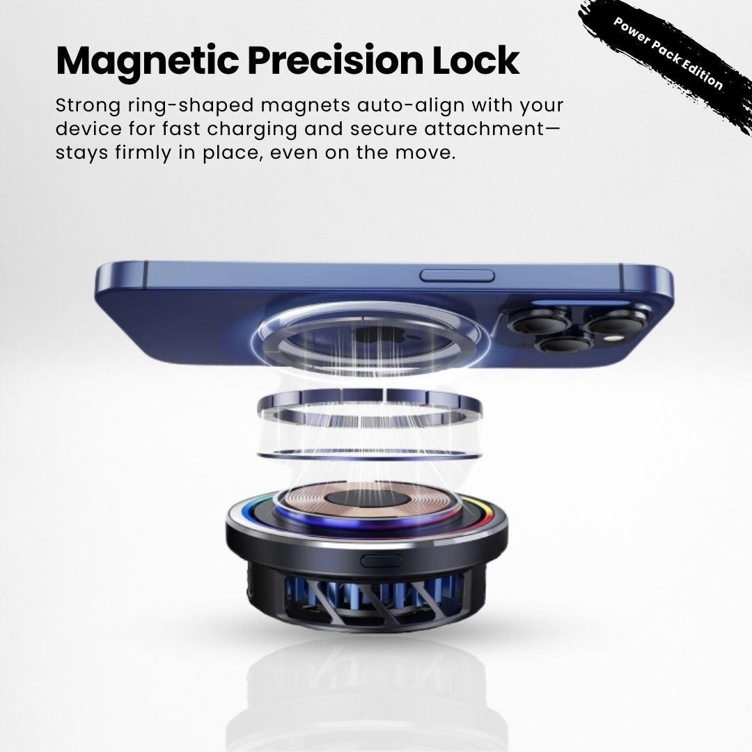 SuperGrip Desk Mount showing the magnetic precision lock of its Qi2 certified magnetic wireless charger | Cyber Vintage
