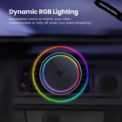 SuperGrip Desk Mount showing RGB lighting of its Qi2 certified magnetic wireless charger | Cyber Vintage