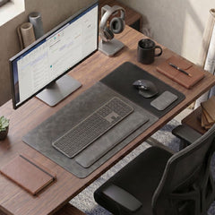SuperZone desk pad with wrist rest set for ergonomic workspace