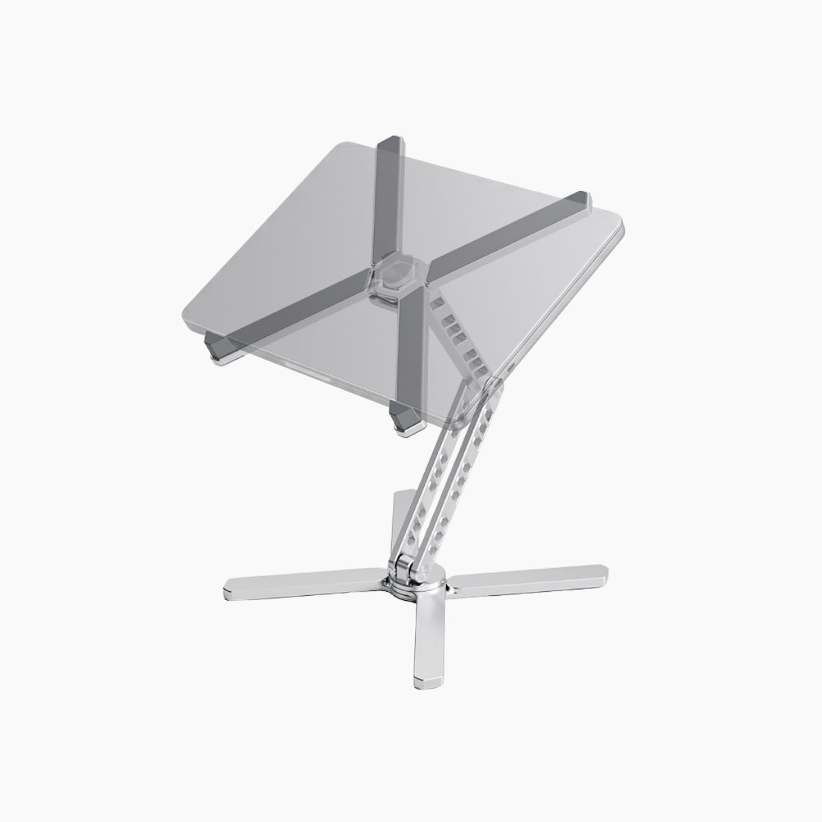 Super Laptop Stand Flex adjustable laptop stand with X base supporting a laptop | Cyber Vintage