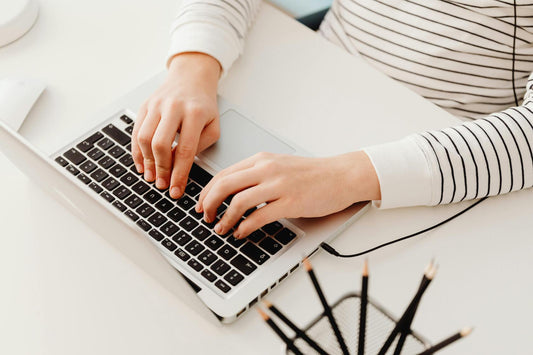 A person using a laptop