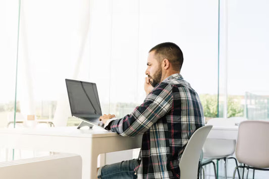 A man working on a laptop