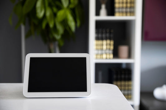 A tablet on a desk