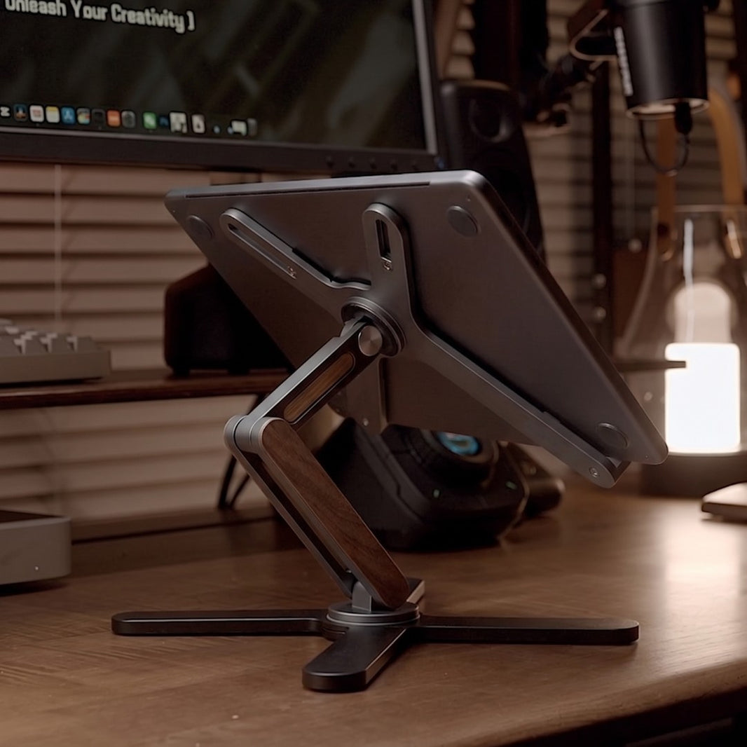 thumbnail image 2 of Fat Toad 2-Pack Portable DJ Laptop Stands - Foldable With Travel Bags - Black 2 of 2