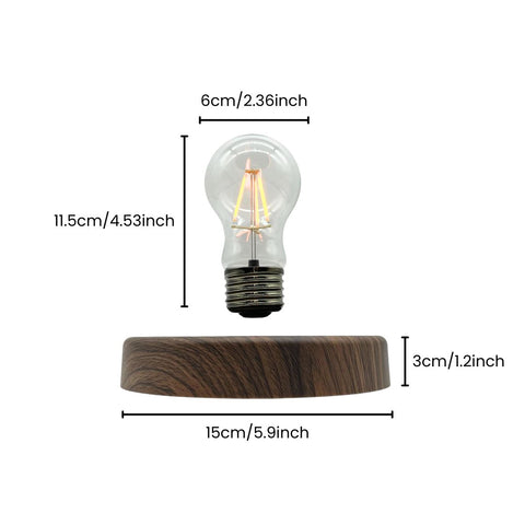 Super Levitating Lamp: Floating Bulb & Walnut