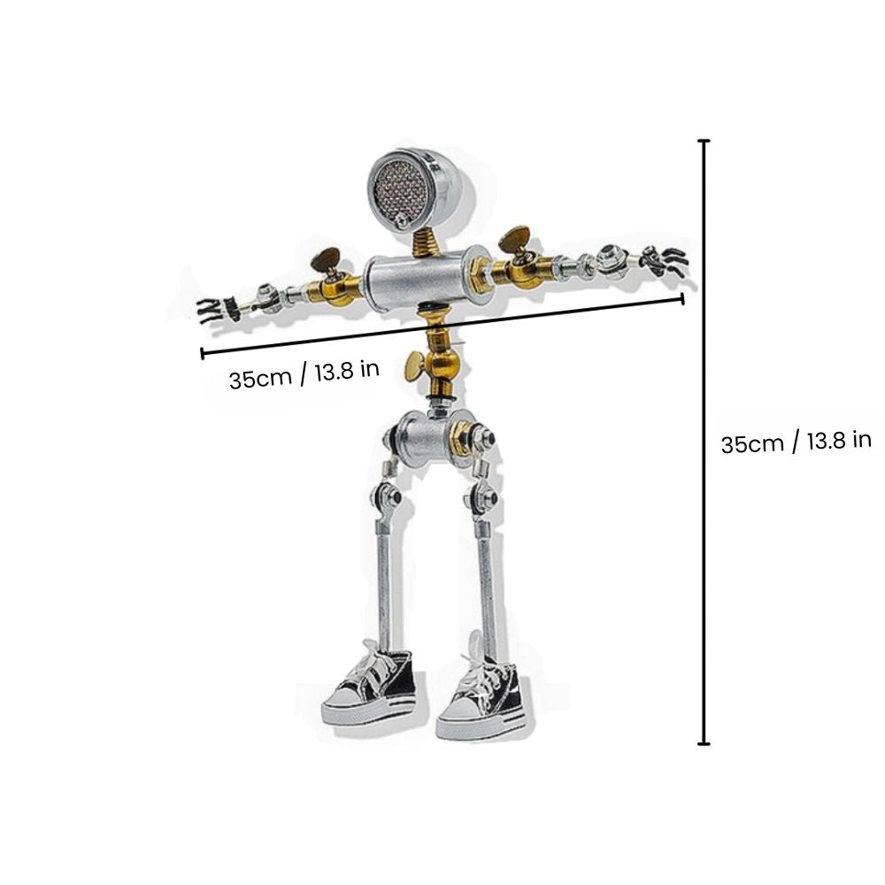 FlexBot Lamp measured for height, displaying its compact and versatile design | Cyber Vintage