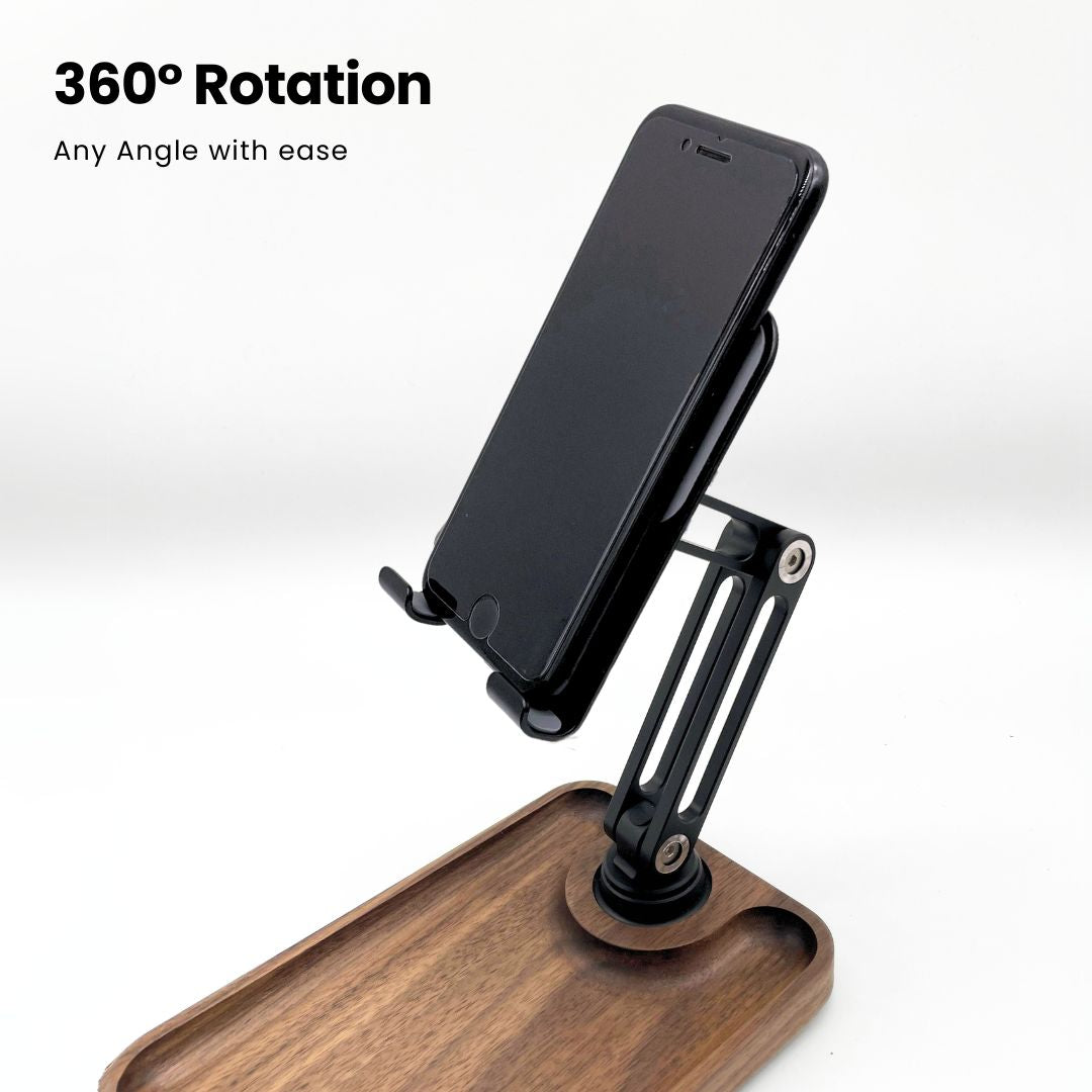 Super Wooden Phone Stand: Storage