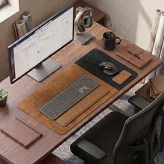 SuperZone desk pad with wrist rest set for ergonomic workspace