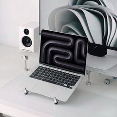 FlexForm adjustable laptop stand for ergonomic minimalist desk setup