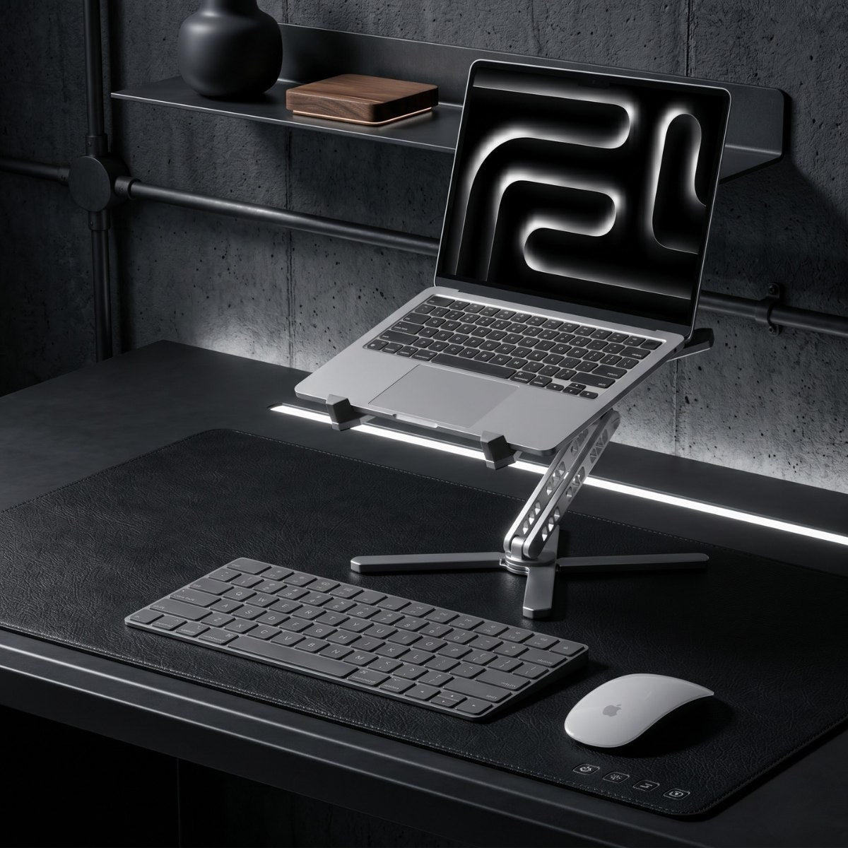 Super Laptop Stand Flex adjustable laptop stand with X base for ergonomic desk setup