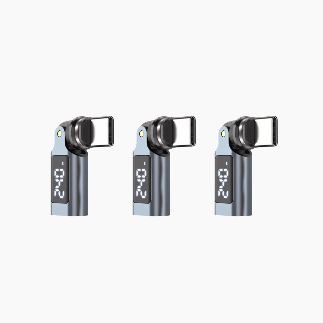 Super Flex Adapter 3-pack rotating USB-C adapter bundle with digital power display | Cyber Vintage